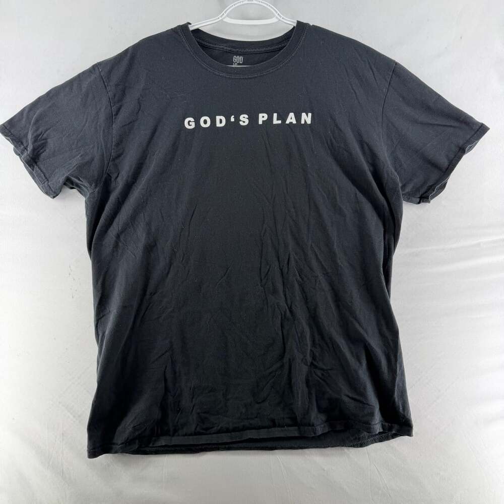 1638 God Is Dope God's Plan T-Shirt Size XL Black Cotton